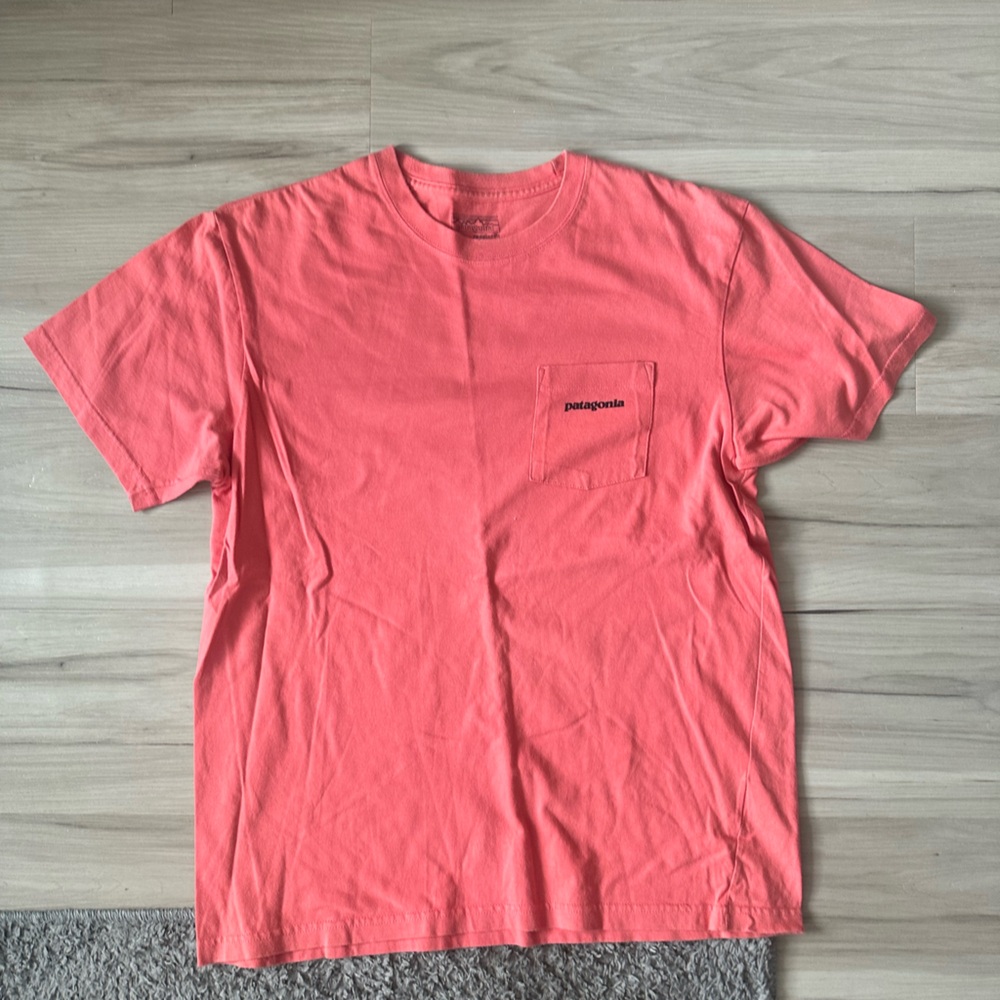 Patagonia Men's P-6 Logo Responsibili-Tee (color salmon)